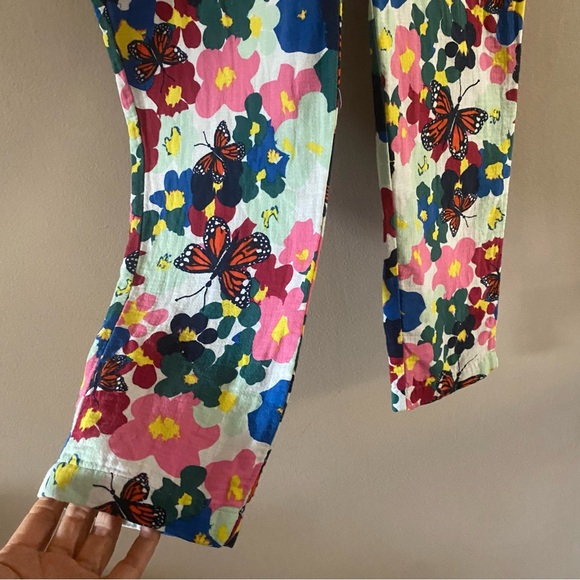 Nordstrom x Cristina Martinez Organic Cotton Bright Floral Artsy Overalls Sz. 8 - Picture 6 of 11